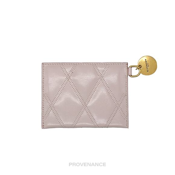🔴 Givenchy Card Holder Wallet - Quilted Blush Leather - Picture 2 of 7